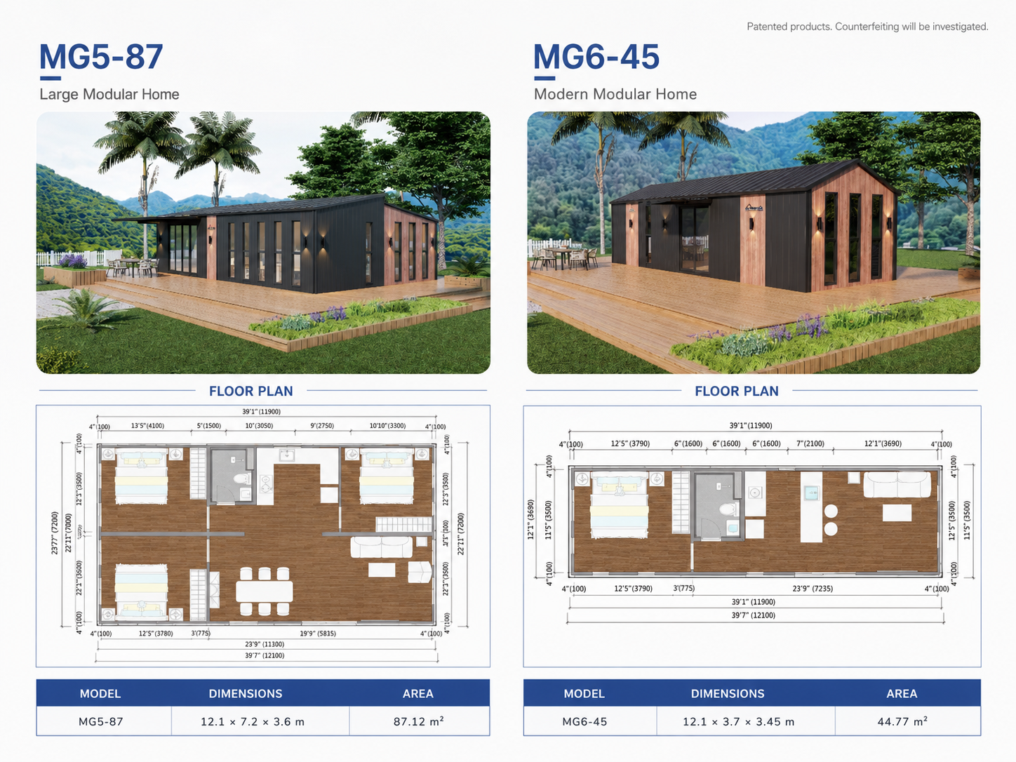 MG5-87 / MG6-45 Floor Plans